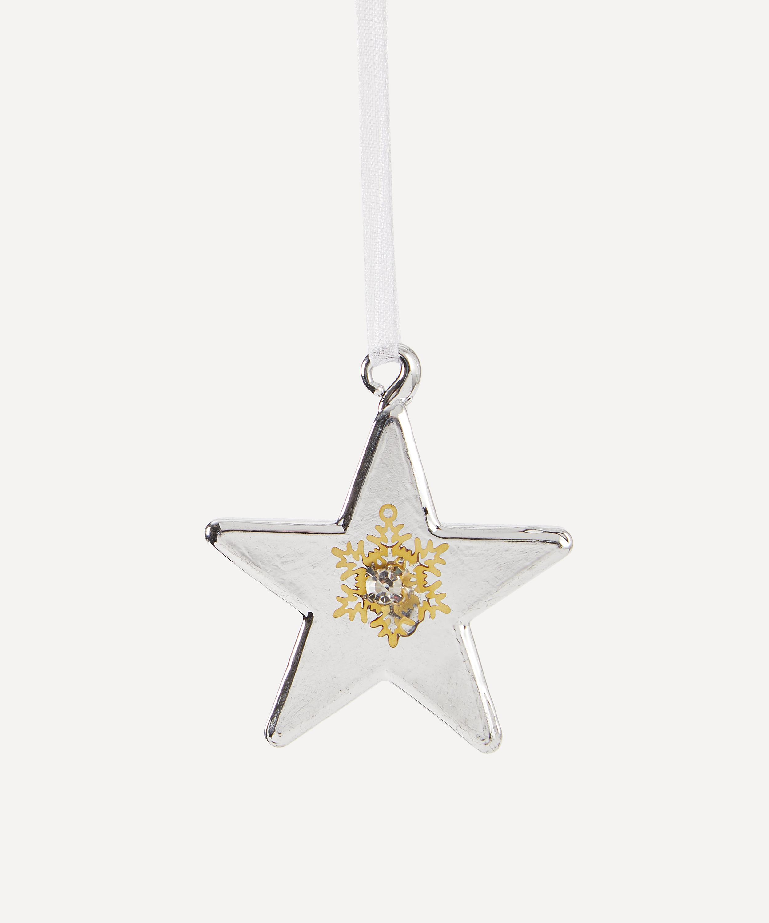 Christmas - Silver Glass Star Tree Ornament image number 0
