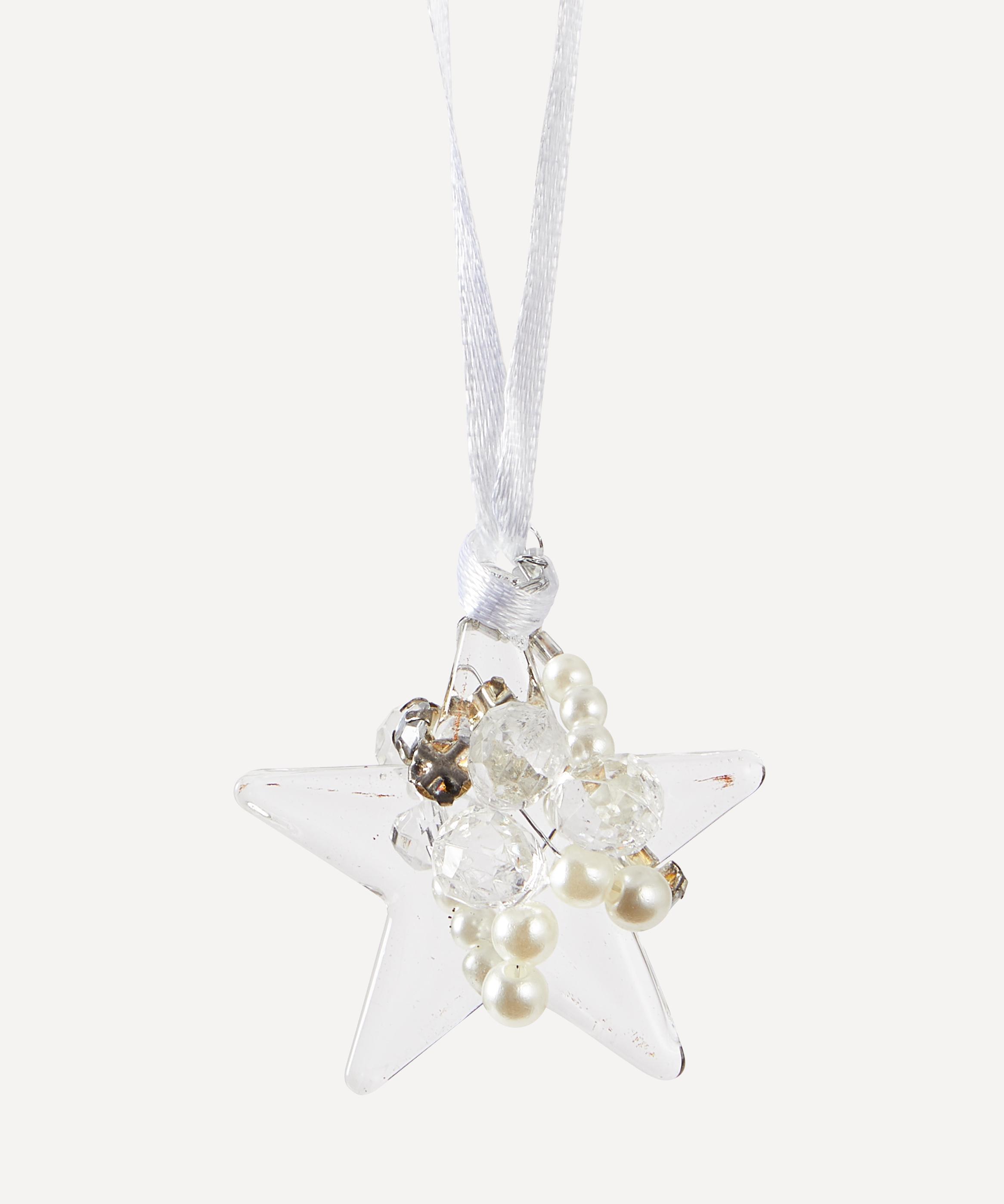 Christmas - Clear Glass Star Tree Ornament image number 0