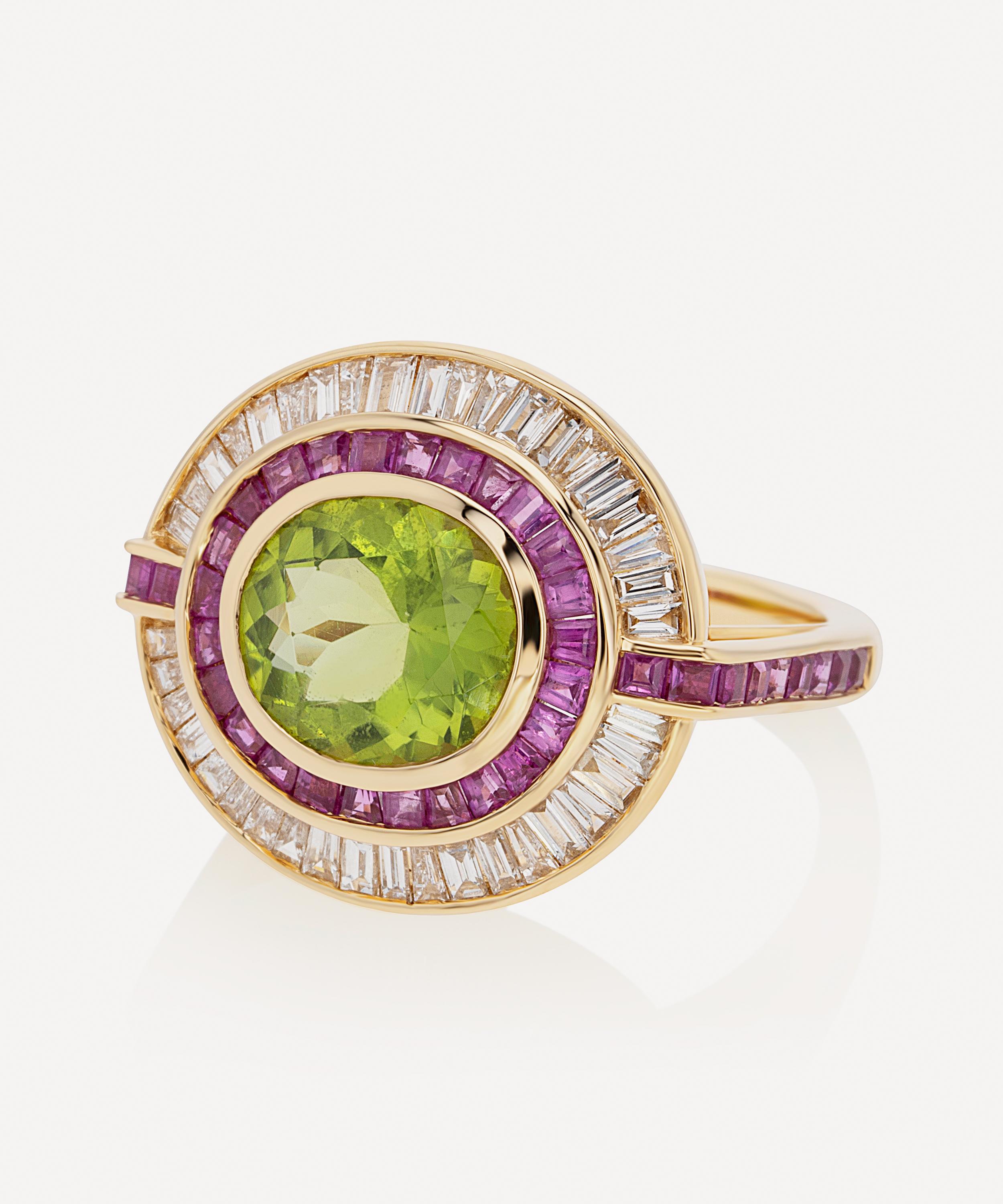 Annoushka - 18ct Gold One-of-a-Kind Peridot and Diamond Ring image number 1