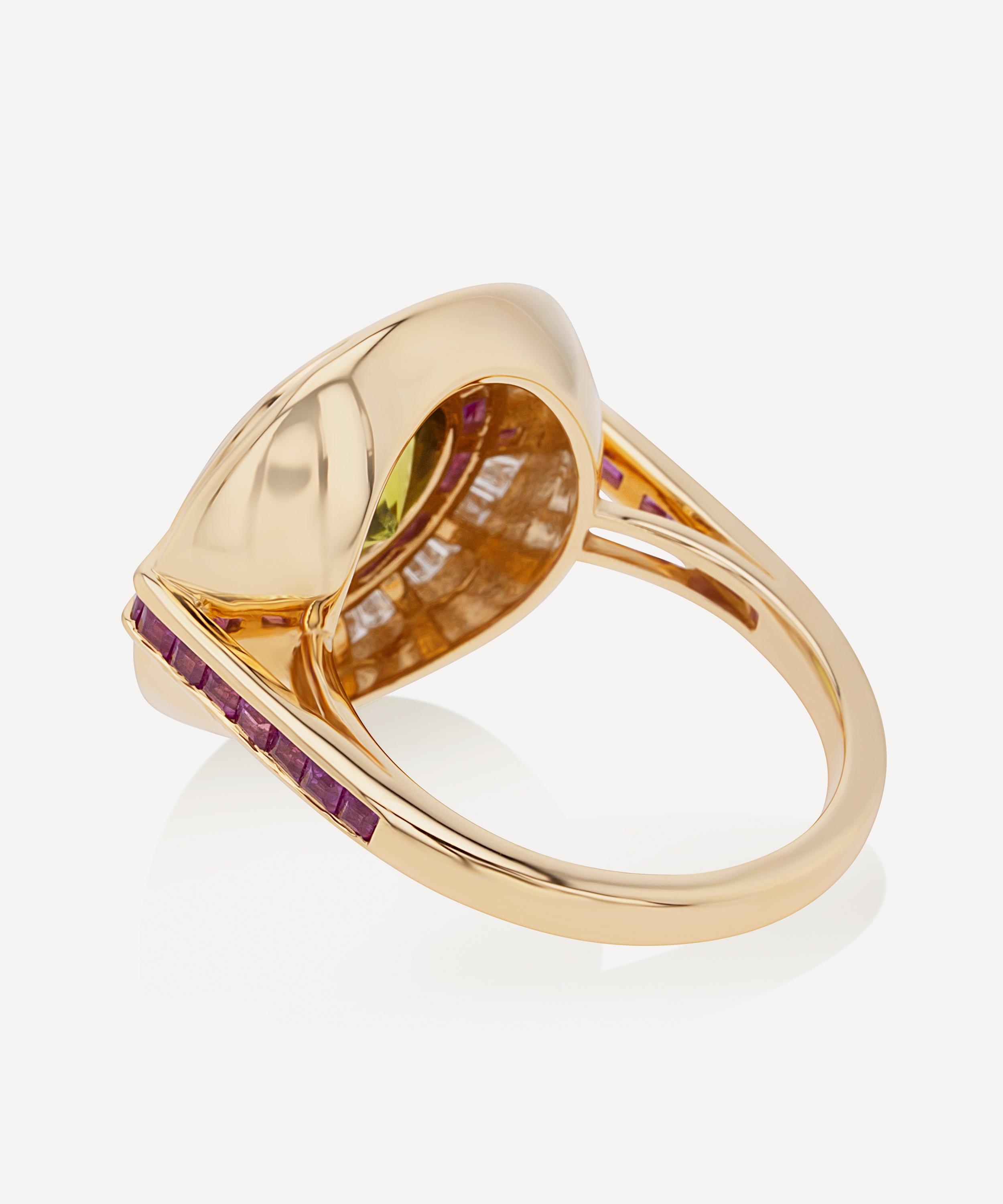 Annoushka - 18ct Gold One-of-a-Kind Peridot and Diamond Ring image number 3