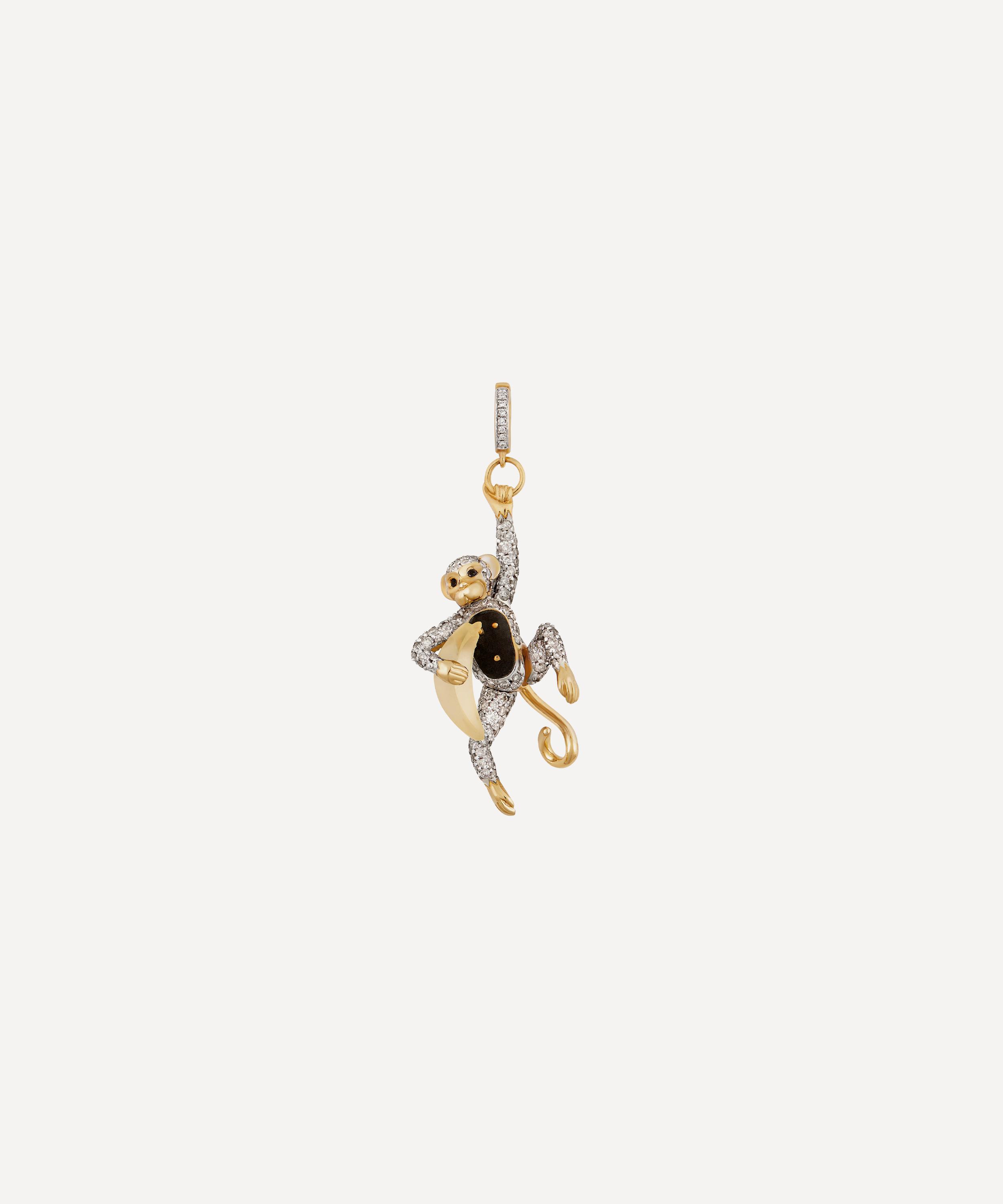 Annoushka - 18ct Gold Mythology Diamond African Monkey Pendant Charm image number 0