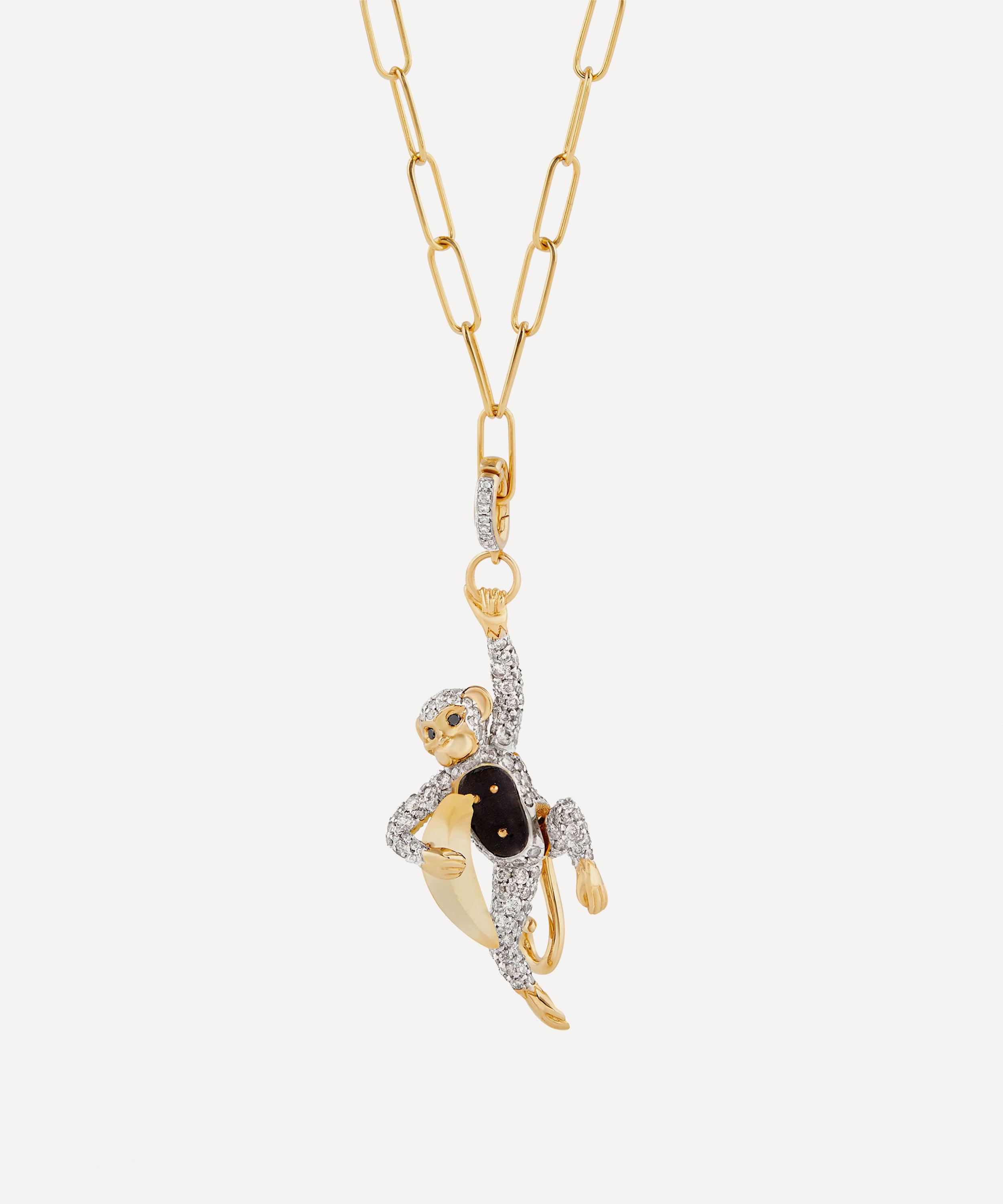 Annoushka - 18ct Gold Mythology Diamond African Monkey Pendant Charm image number 2