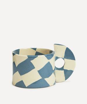 Blue and White Checkerboard Mug