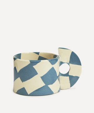 Henry Holland Studio - Blue and White Checkerboard Mug image number 0