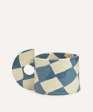 Henry Holland Studio - Blue and White Checkerboard Mug image number 1