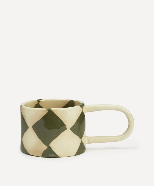 Henry Holland Studio - Green and White Checkerboard Loopy Mug image number null