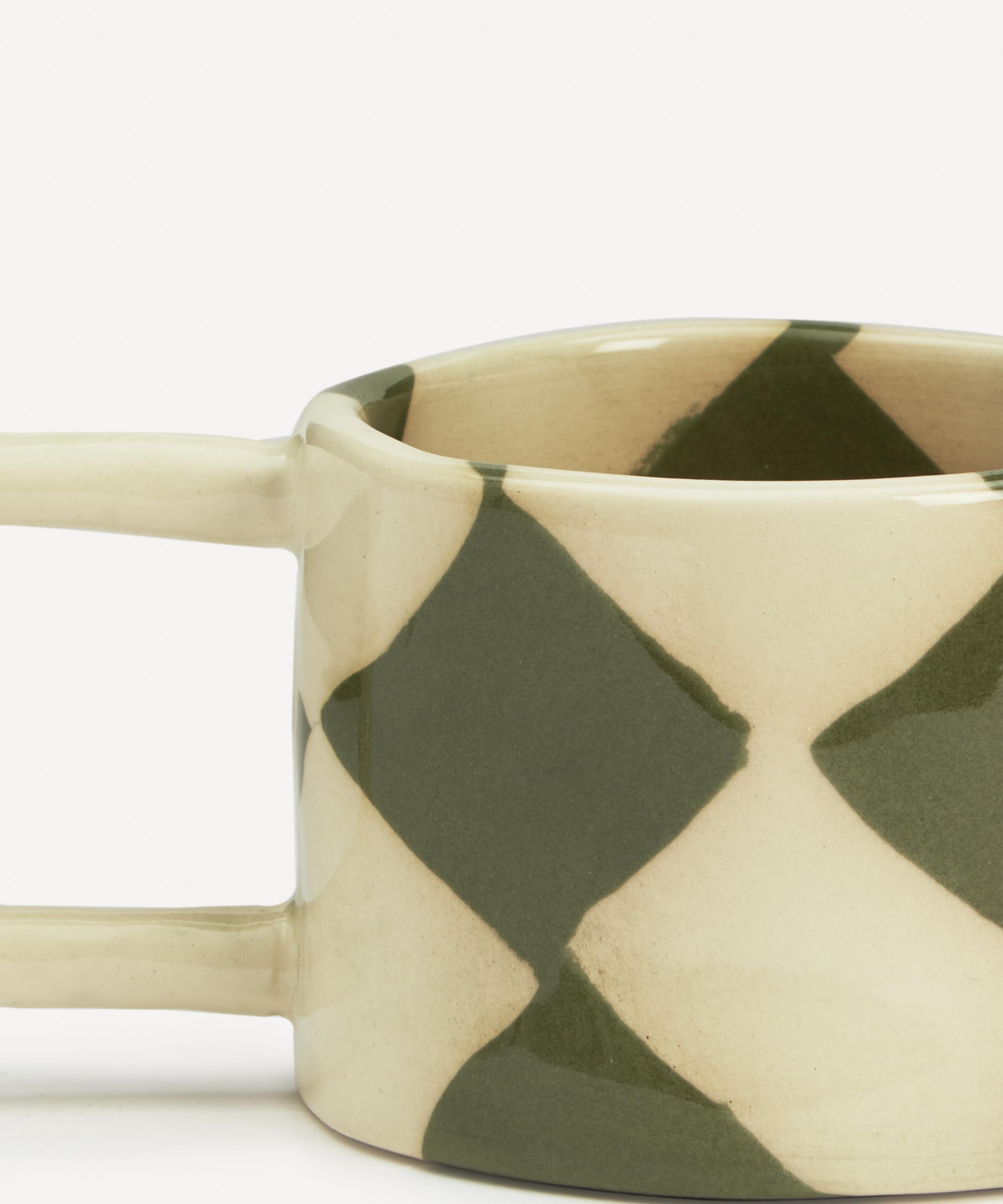 Henry Holland Studio - Green and White Checkerboard Loopy Mug image number 2
