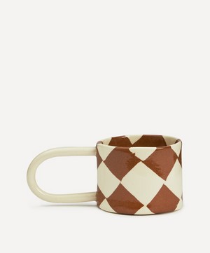 Henry Holland Studio - Brown and White Checkerboard Loopy Mug image number 1