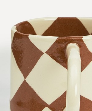 Henry Holland Studio - Brown and White Checkerboard Loopy Mug image number 2