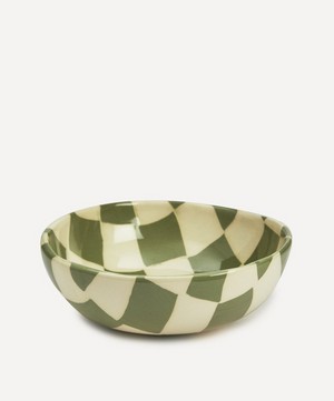 Henry Holland Studio - Green and White Small Checkerboard Bowl image number 0