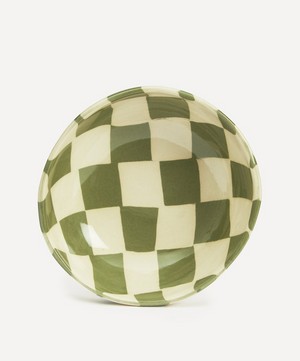 Henry Holland Studio - Green and White Small Checkerboard Bowl image number 1