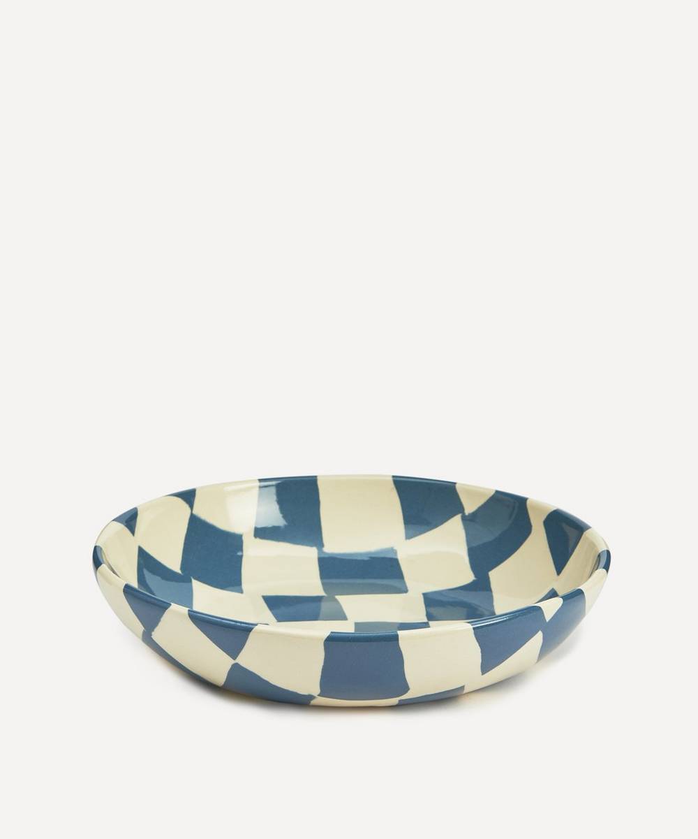 Henry Holland Studio - Blue and White Checkerboard Pasta Bowl