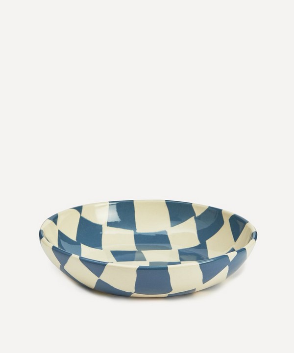Henry Holland Studio - Blue and White Checkerboard Pasta Bowl image number null