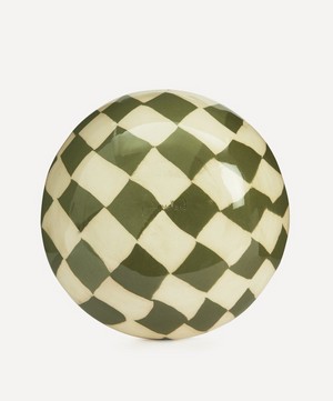 Henry Holland Studio - Green and White Checkerboard Salad Bowl image number 2