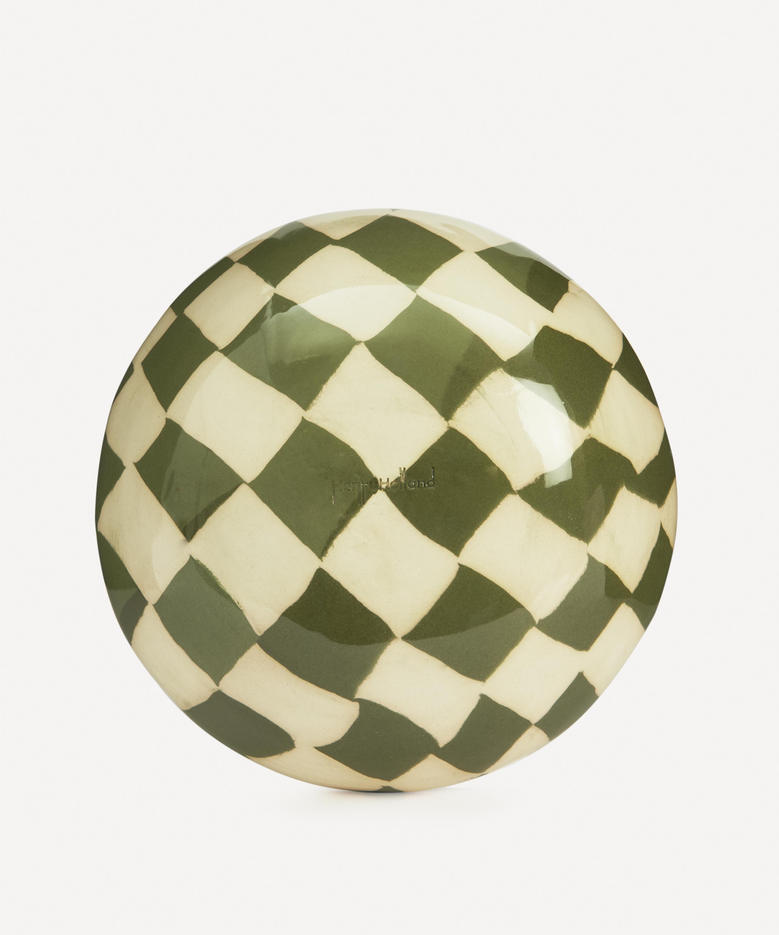 Henry Holland Studio - Green and White Checkerboard Salad Bowl image number 2