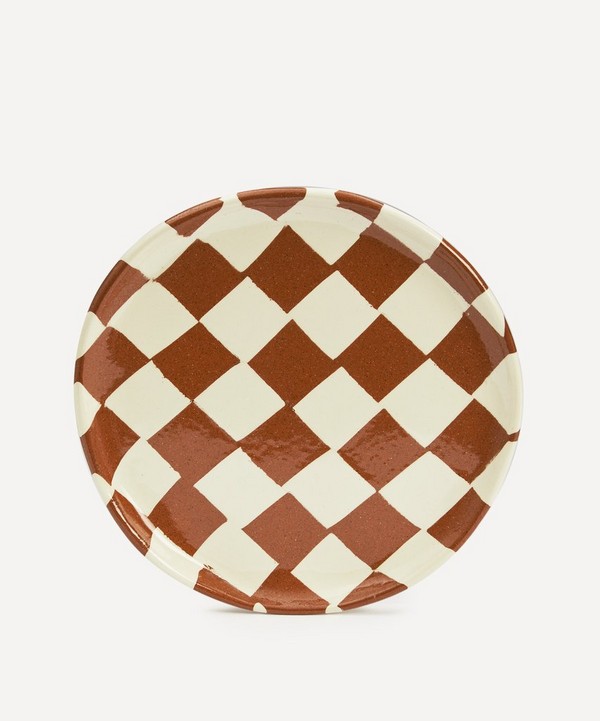 Henry Holland Studio - Brown and White Checkerboard Side Plate image number null