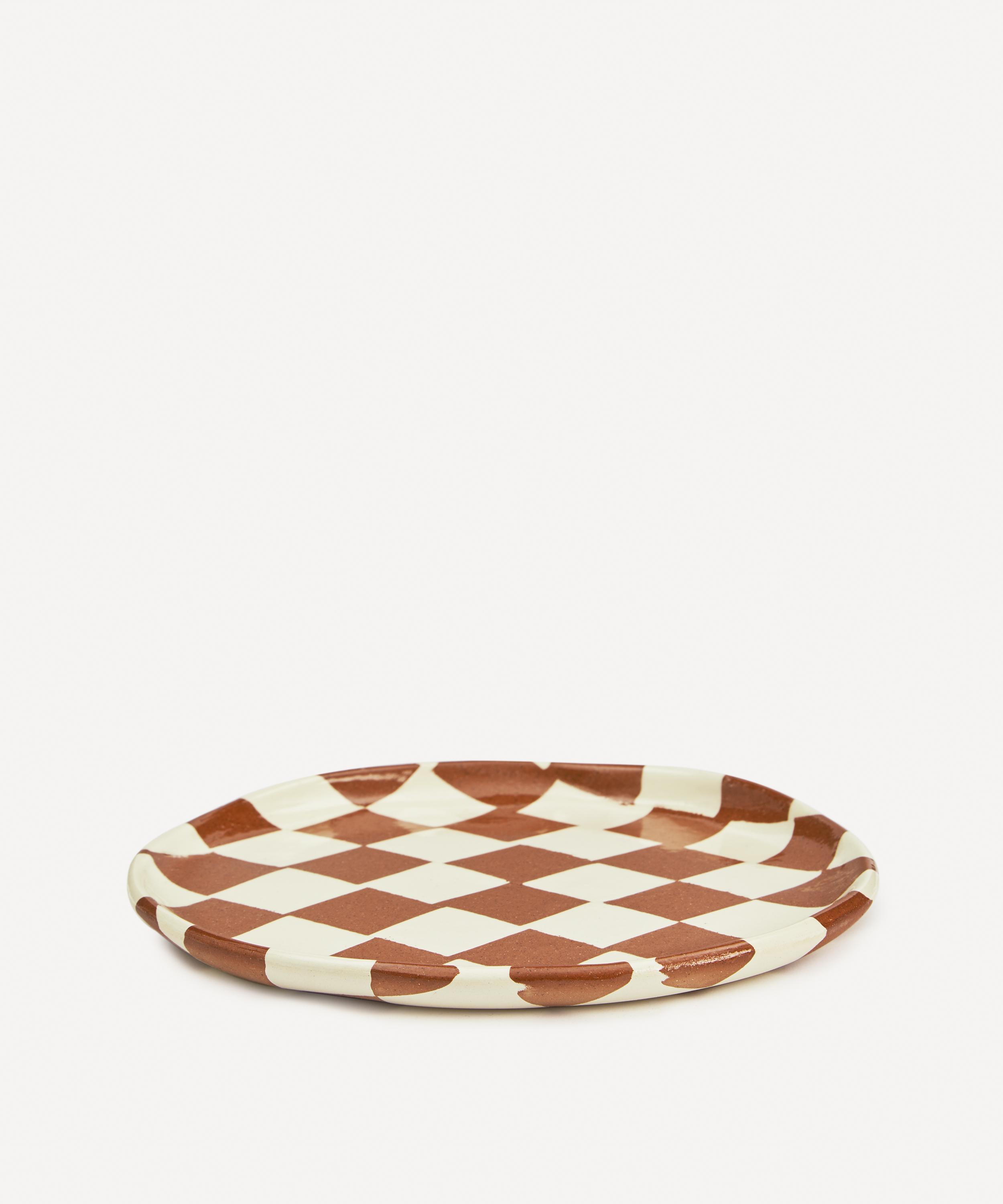 Henry Holland Studio - Brown and White Checkerboard Side Plate image number 1