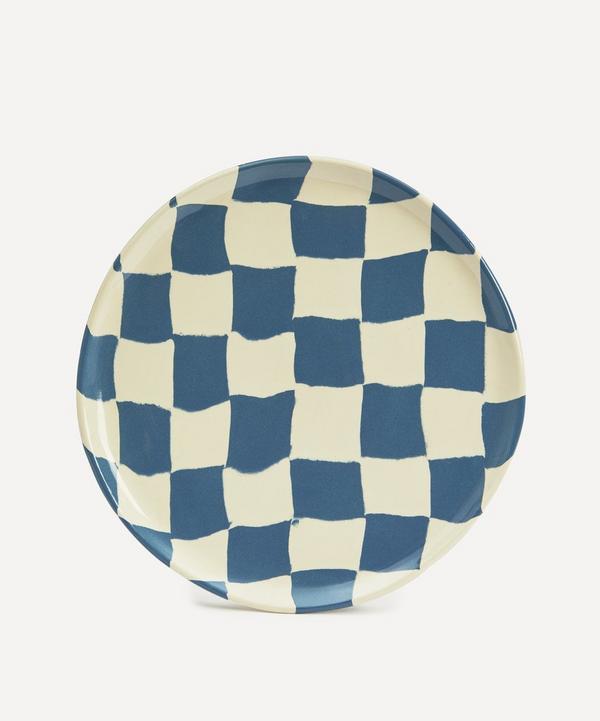 Henry Holland Studio - Blue and White Checkerboard Dinner Plate image number null