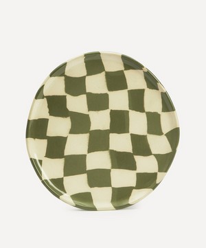 Henry Holland Studio - Green and White Checkerboard Dinner Plate image number 0