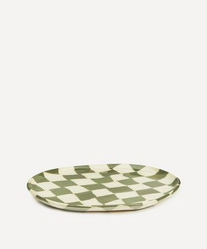 Henry Holland Studio - Green and White Checkerboard Dinner Plate image number 1