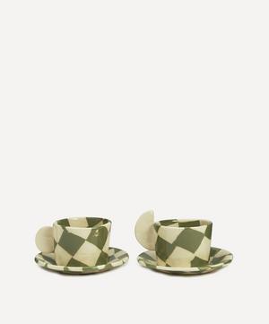 Henry Holland Studio - Green and White Checkerboard Tea Cup Set image number 1