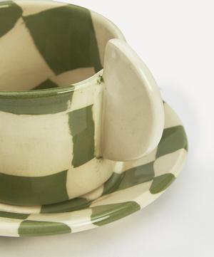 Henry Holland Studio - Green and White Checkerboard Tea Cup Set image number 3