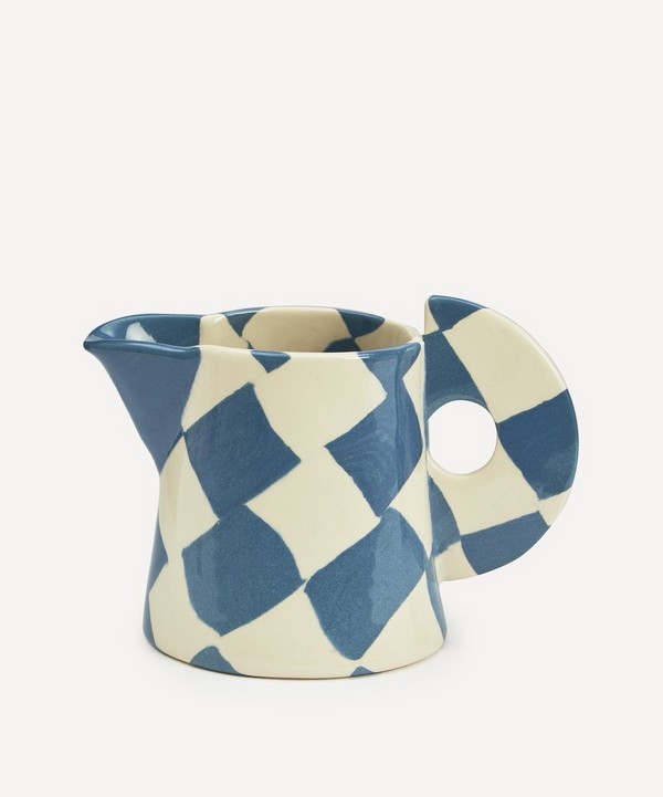 Henry Holland Studio - Blue and White Small Checkerboard Milk Jug image number null