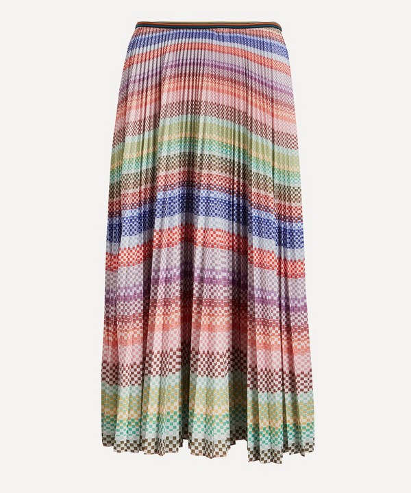 Paul Smith - Screen Check Plaeted Midi-Skirt image number null