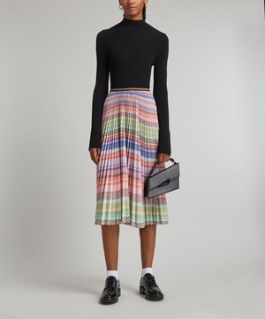 Paul Smith - Screen Check Plaeted Midi-Skirt image number 1