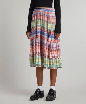 Paul Smith - Screen Check Plaeted Midi-Skirt image number 2