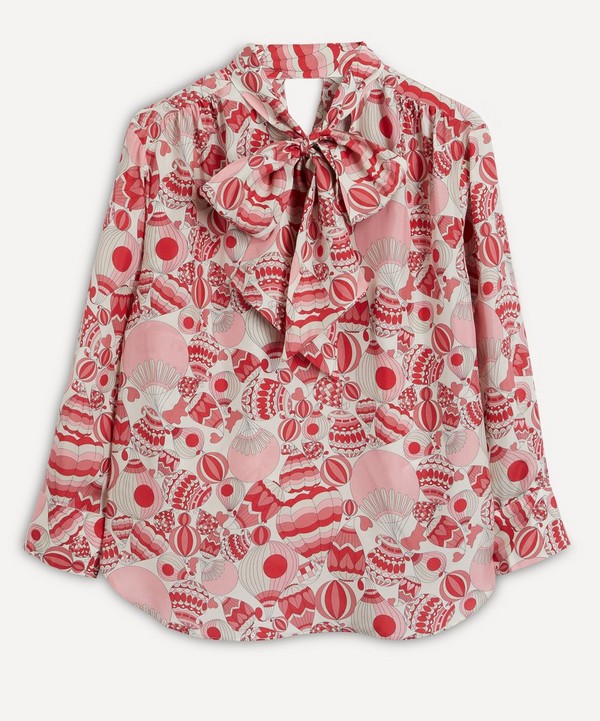GANT - Liberty Printed Silk Bow Blouse image number null
