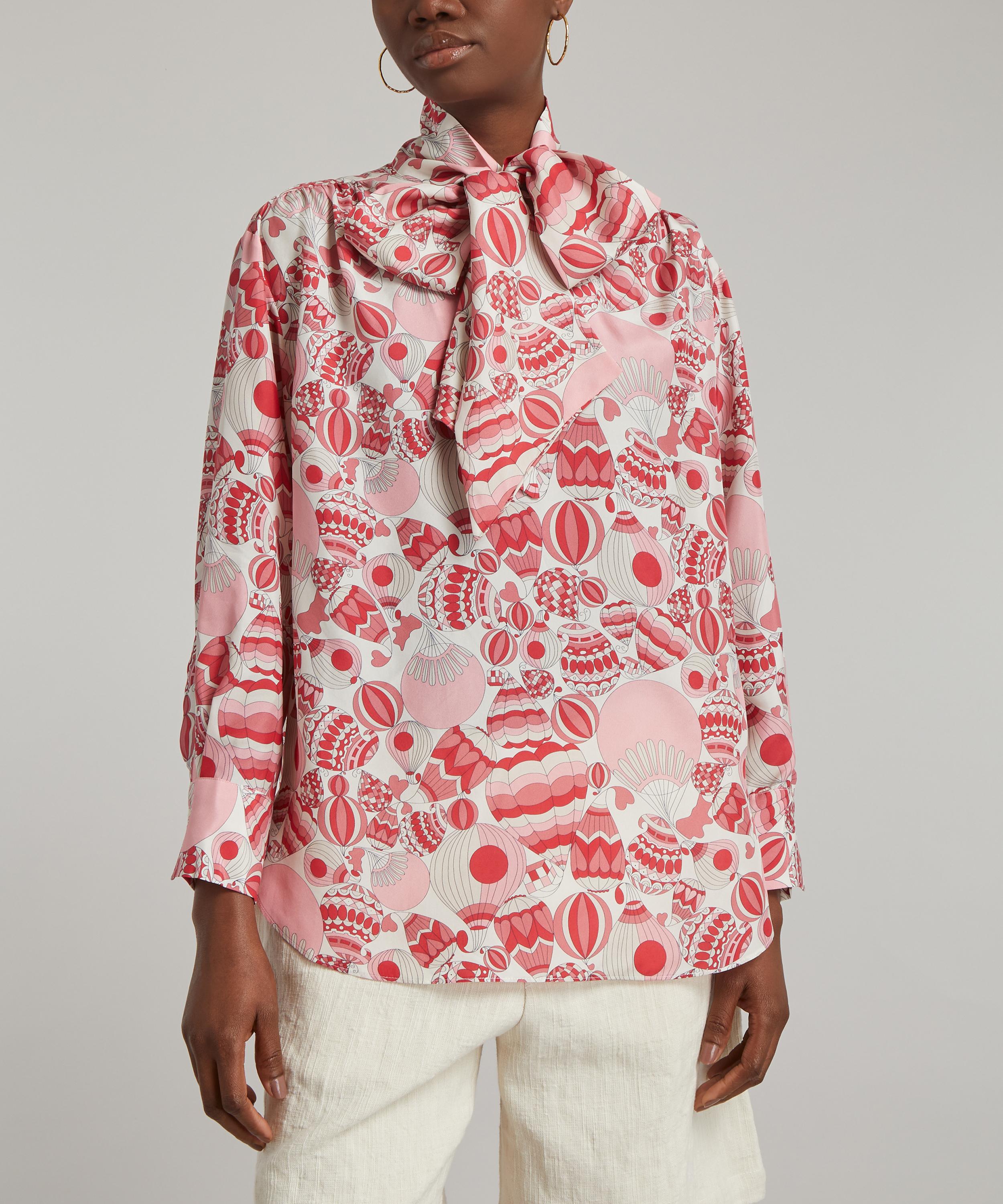 GANT - Liberty Printed Silk Bow Blouse image number 1