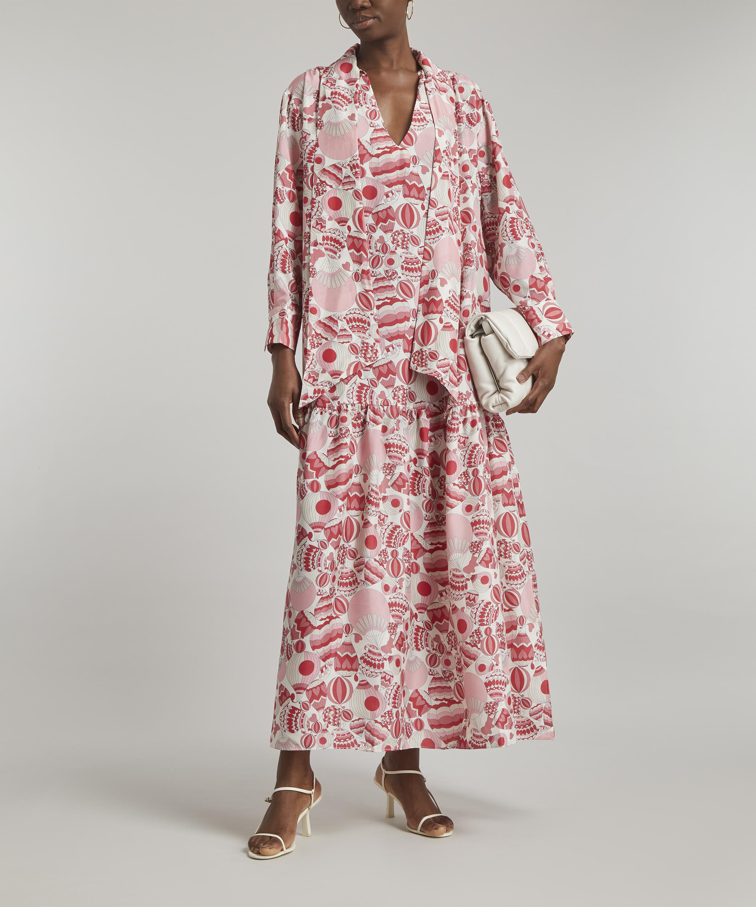 GANT Liberty Printed Silk Bow Maxi Dress Liberty