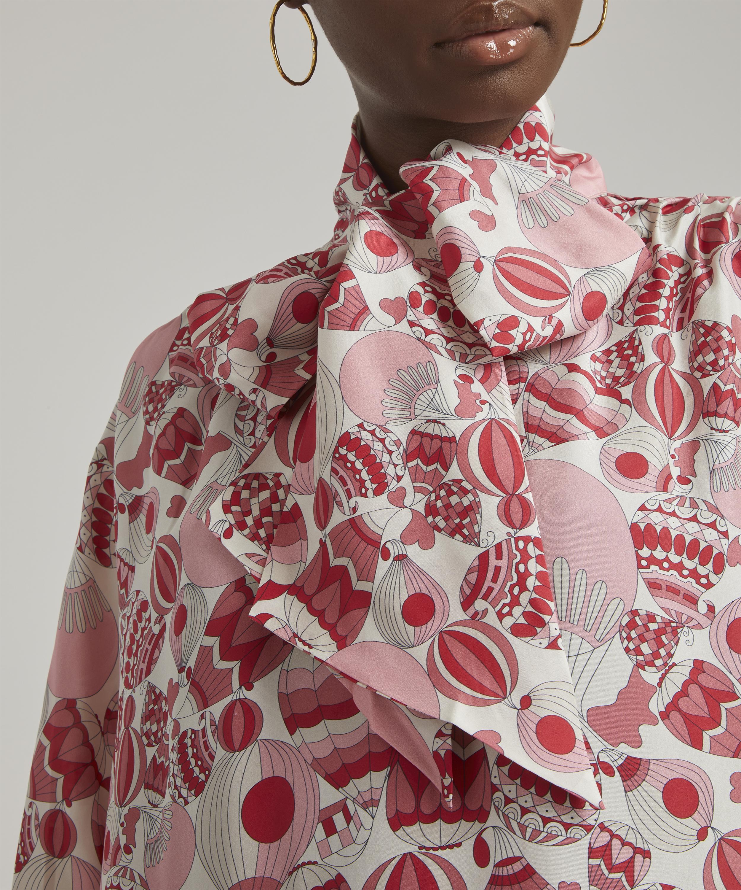 GANT - Liberty Printed Silk Bow Maxi-Dress image number 3