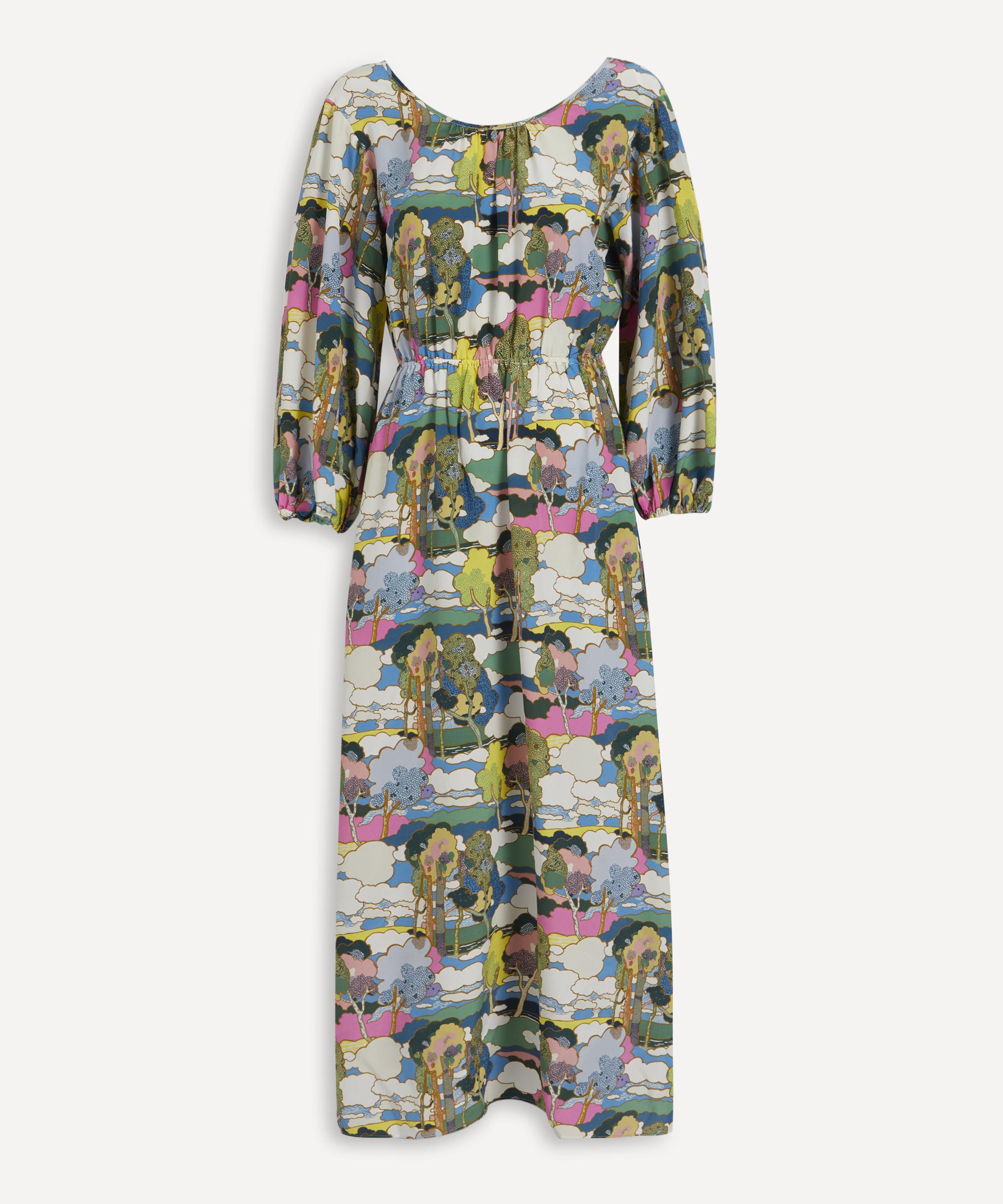 GANT - Liberty Printed Boat-Neck Silk Maxi-Dress image number 0