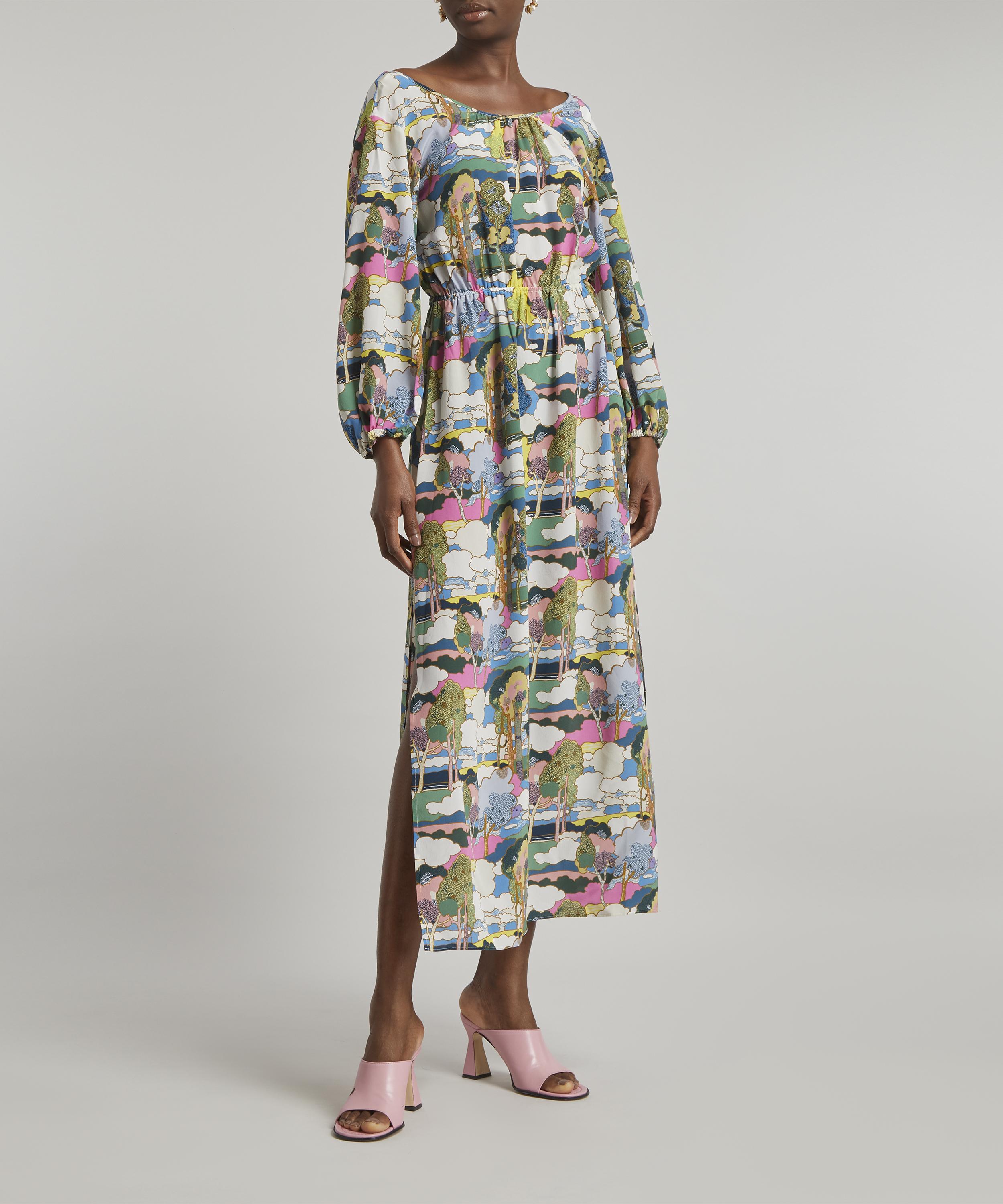 GANT - Liberty Printed Boat-Neck Silk Maxi-Dress image number 2