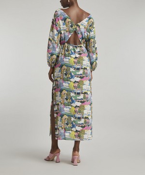 GANT - Liberty Printed Boat-Neck Silk Maxi-Dress image number 3