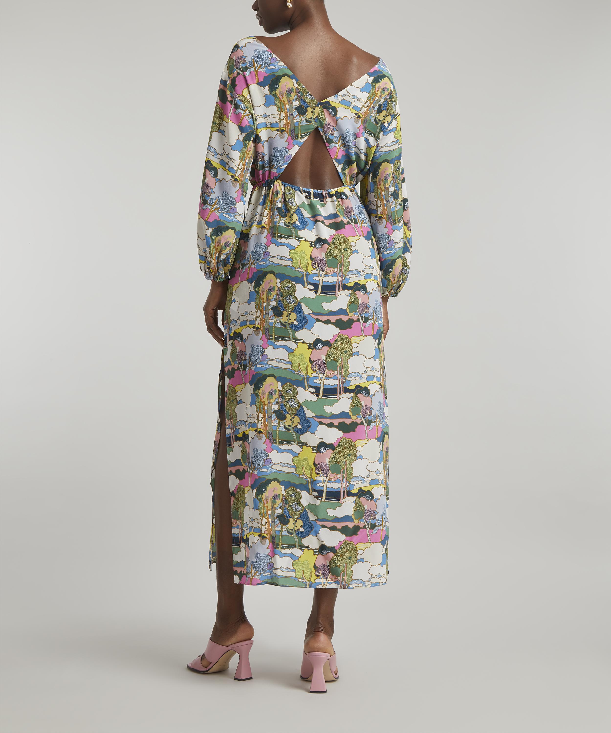 GANT - Liberty Printed Boat-Neck Silk Maxi-Dress image number 3