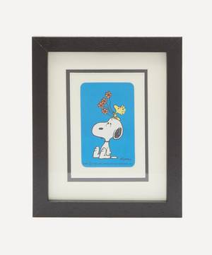 Snoopy & Woodstock Framed Vintage Playing Card