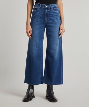 Paige - Anessa High Rise Cropped Wide Jeans image number 1