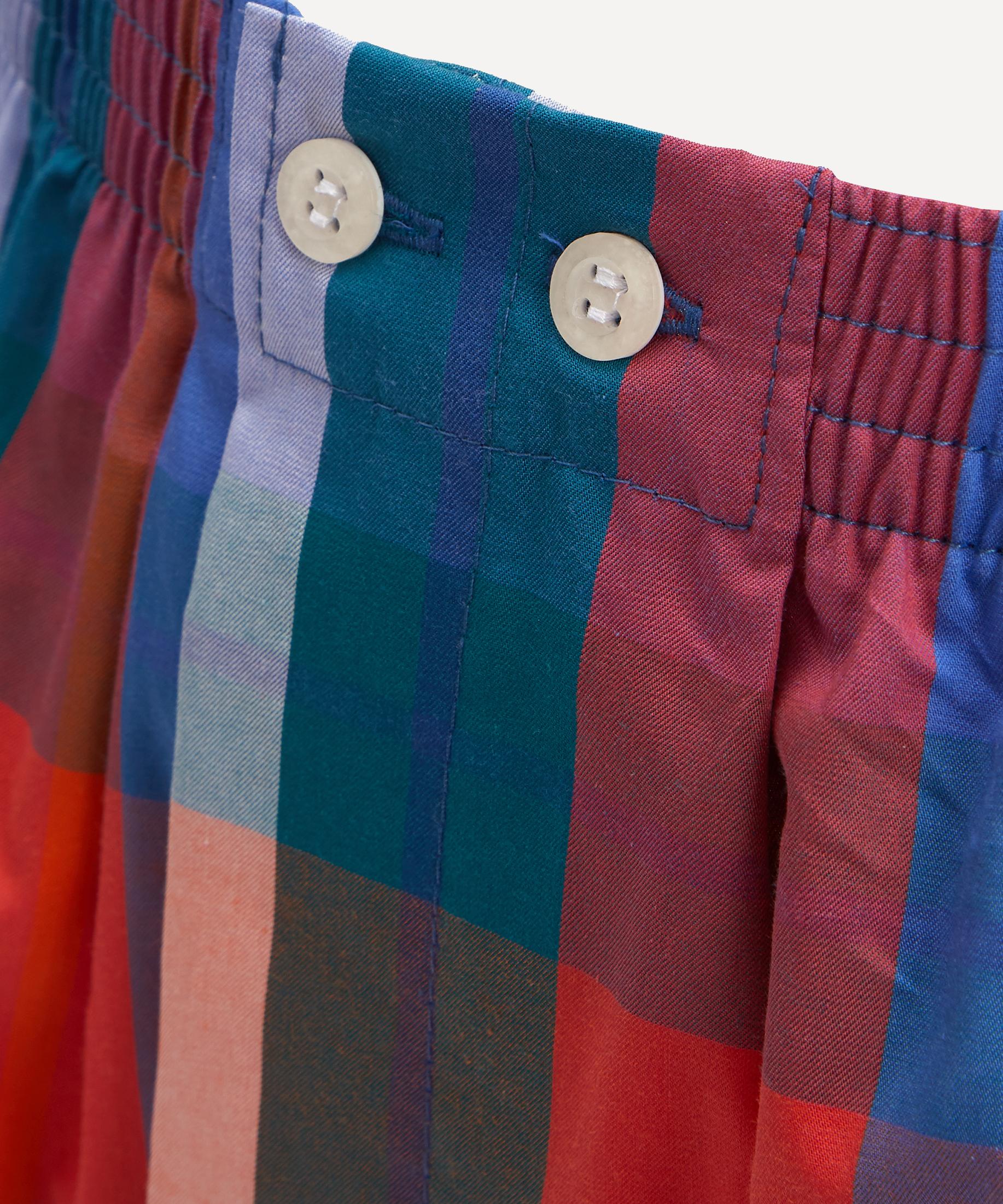 Derek Rose - Bright Check Classic Fit Cotton Boxer Shorts image number 3