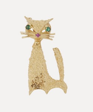 Kojis - 14ct Gold Vintage Cat Brooch image number 0