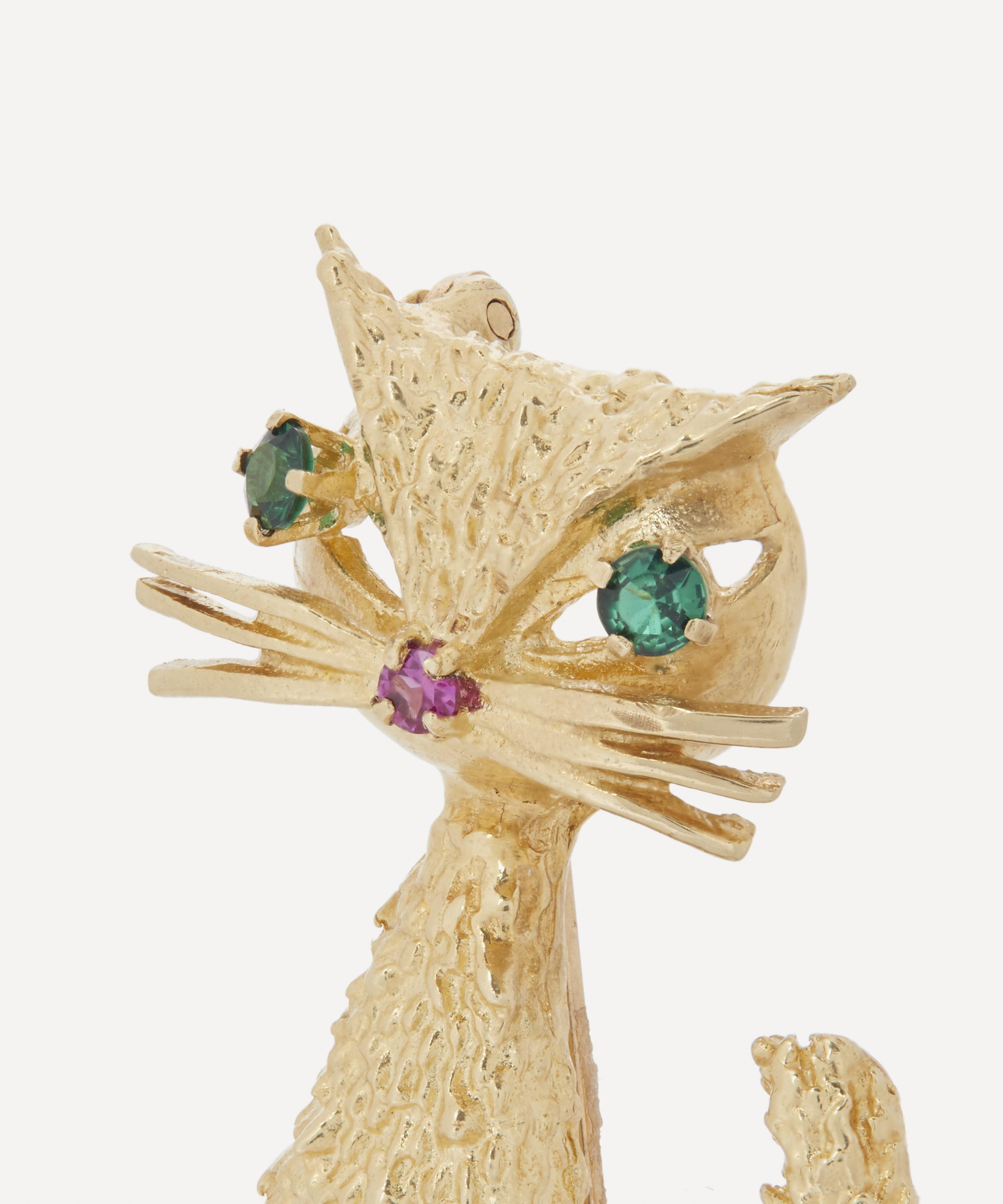 Kojis - 14ct Gold Vintage Cat Brooch image number 2