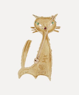 Kojis - 14ct Gold Vintage Cat Brooch image number 3