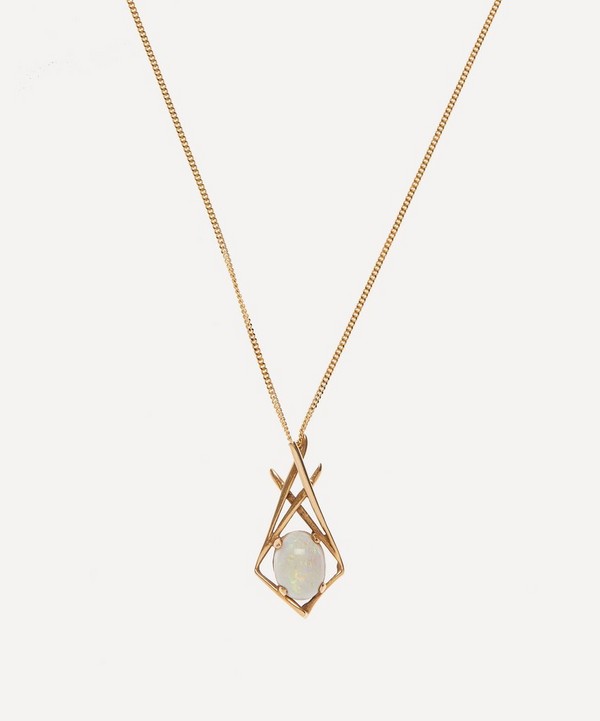 Kojis - 18ct Gold Vintage Opal Pendant Necklace image number null
