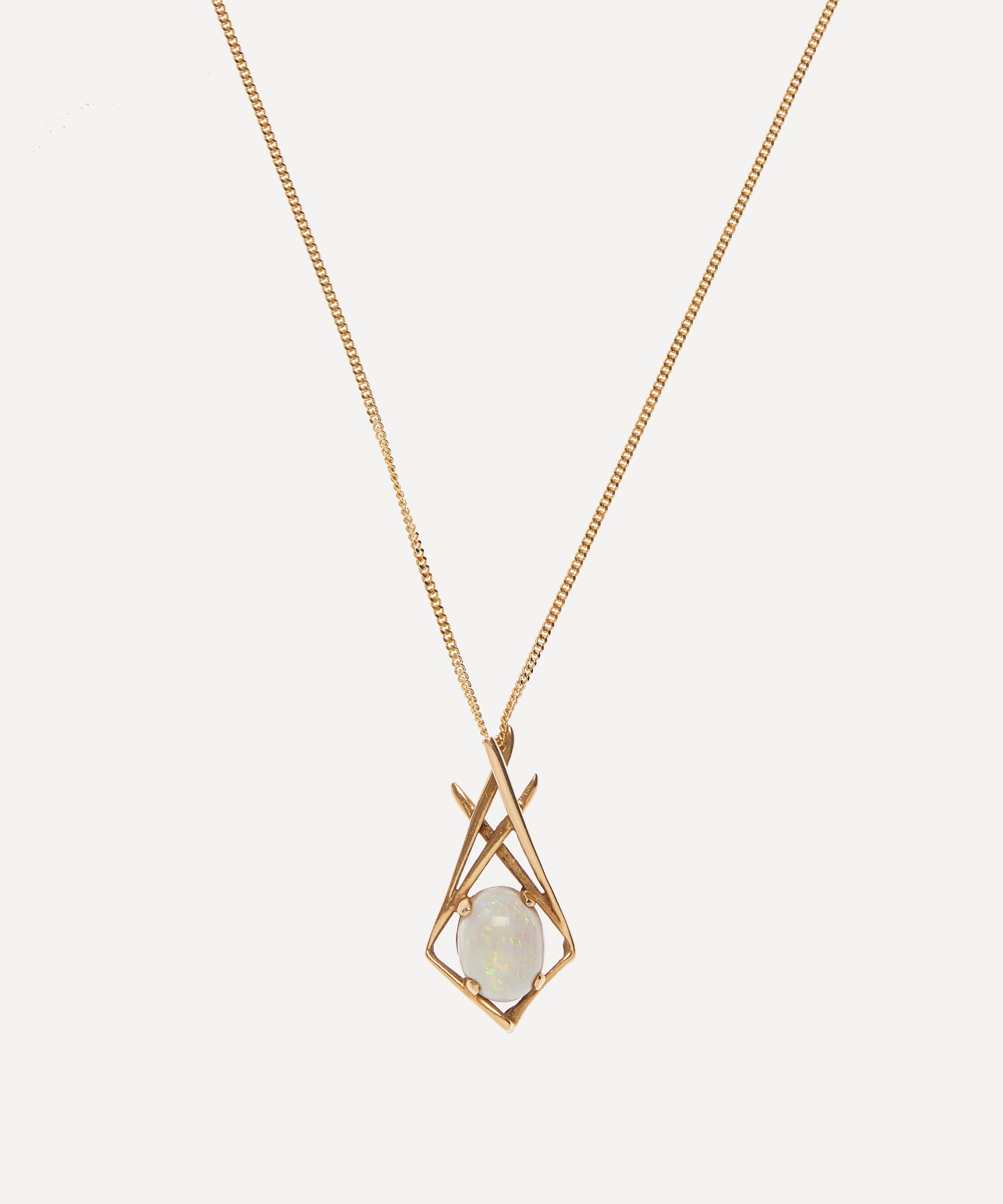 Kojis - 18ct Gold Vintage Opal Pendant Necklace image number 0