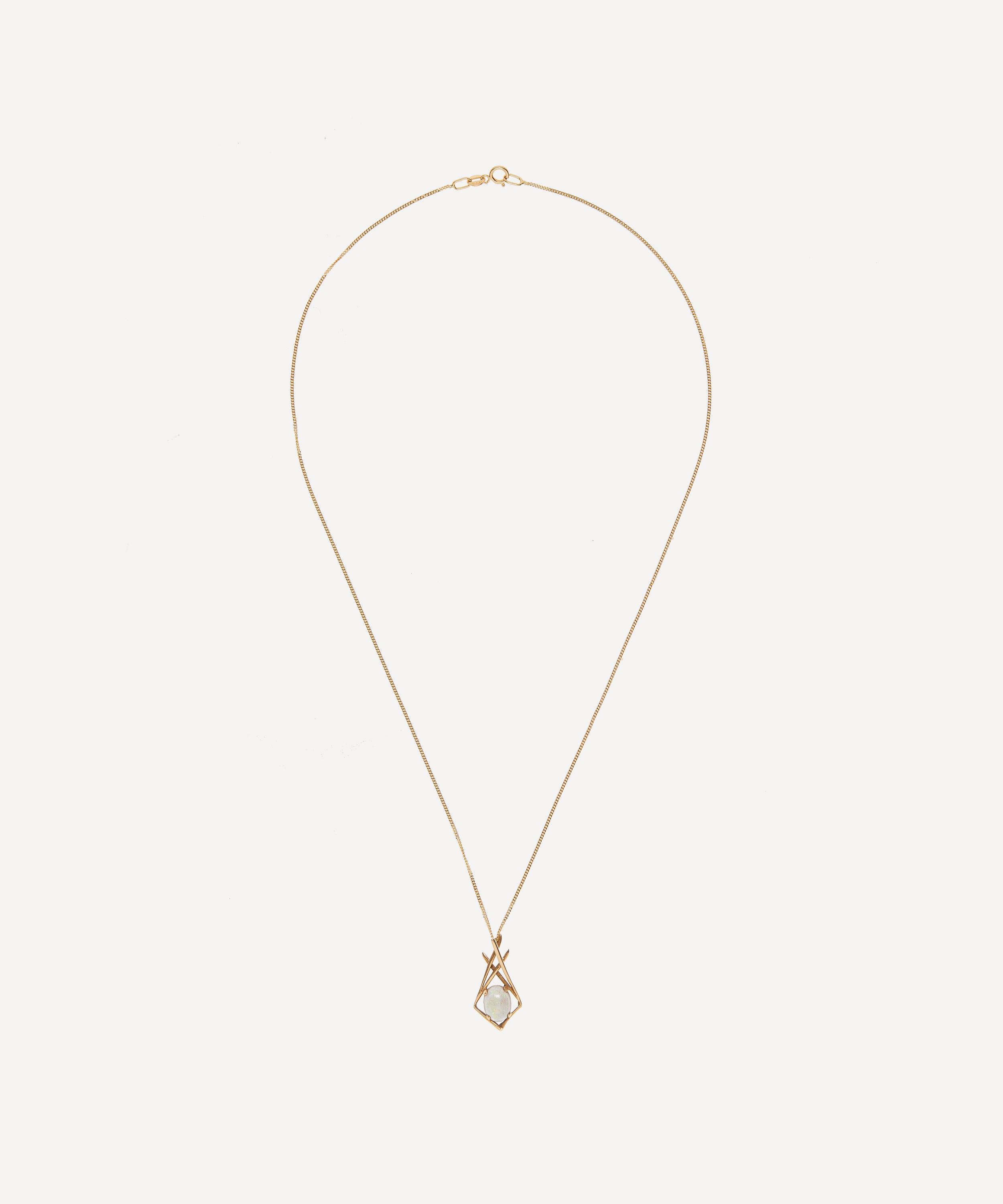 Kojis - 18ct Gold Vintage Opal Pendant Necklace image number 2