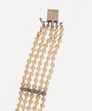 Kojis - 14ct White Gold Art Deco Pearl Bracelet image number 2
