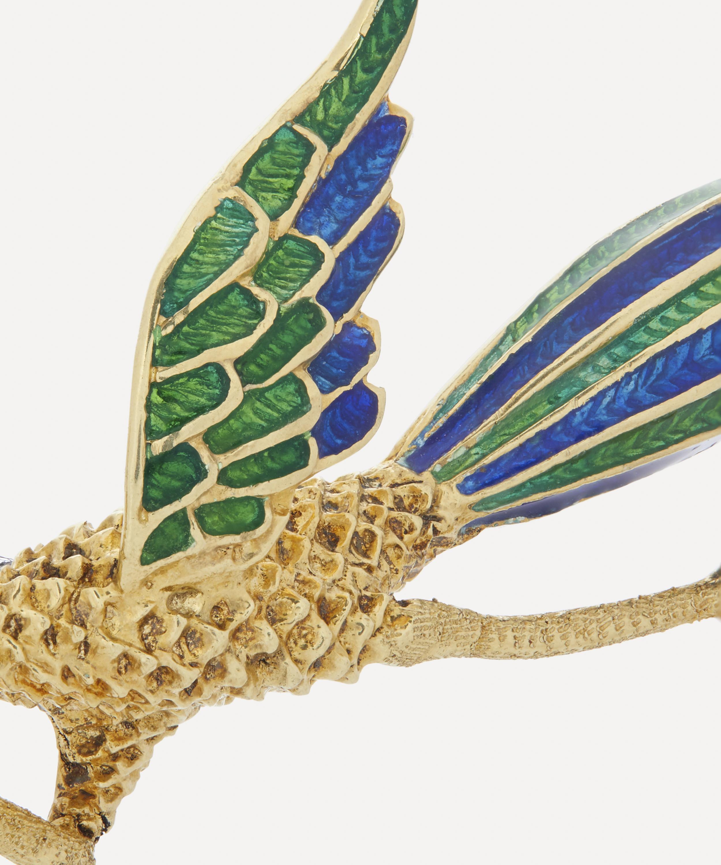 Kojis - 14ct Gold Enamel Roadrunner Brooch image number 2