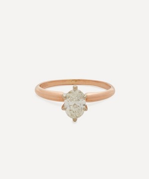 Kojis - 14ct Rose Gold Vintage Oval Diamond Ring image number 0